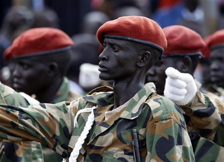 Sudan People's Liberation Army (SPLA) soldiers march during the Independence Day ceremony in Juba July 9, 2011. REUTERS/Goran Tomasevic