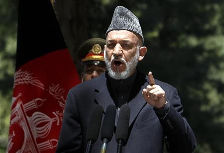 Afghan President Hamid Karzai speaks during a news conference in Kabul May 3, 2012. REUTERS/Omar Sobhani