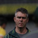 South Africa's coach Heyneke Meyer looks on during his side's captain's run practice session ahead of the first rugby test against England in Durban June 8, 2012. REUTERS/Mike Hutchings