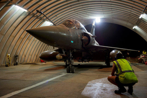 A French fighter aircraft prepared for take off at a base in Chad on Friday