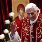 Pope Benedict XVI waves during a mass conducted by Cardinal Tarcisio Bertone, for the 900th anniversary of the Order of the Knights of Malta at the St. Peter Basilica in Vatican February 9, 2013. REUTERS/Alessandro Bianchi