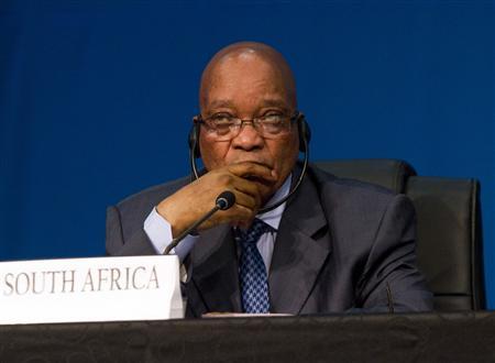 South Africa's President Jacob Zuma listens during closing remarks at the 5th BRICS Summit in Durban, March 27, 2013. REUTERS/Rogan Ward