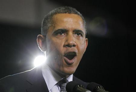 U.S. President Barack Obama delivers remarks on measures to reduce gun violence, at the University of Hartford in Connecticut April 8, 2013. REUTERS/Jason Reed