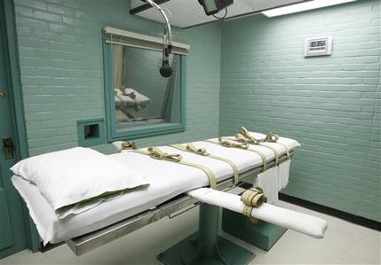 This photo taken May 27, 2008 file photo shows the gurney in Huntsville, Texas, where Texas' condemned are strapped down to receive a lethal dose of drugs. The first execution by lethal injection in Texas occurred in 1982. Since then the state has executed 499 prisoners. (AP Photo/Pat Sullivan, File)