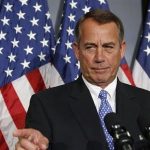 U.S. House Speaker Boehner calls on a reporter during a news conference in Washington