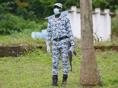 Health workers in West Africa. AFP.