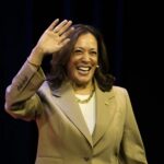 Vice President Kamala Harris arrives for an Asian and Pacific Islander American Vote Town Hall, Saturday, July 13, 2024, in Philadelphia.