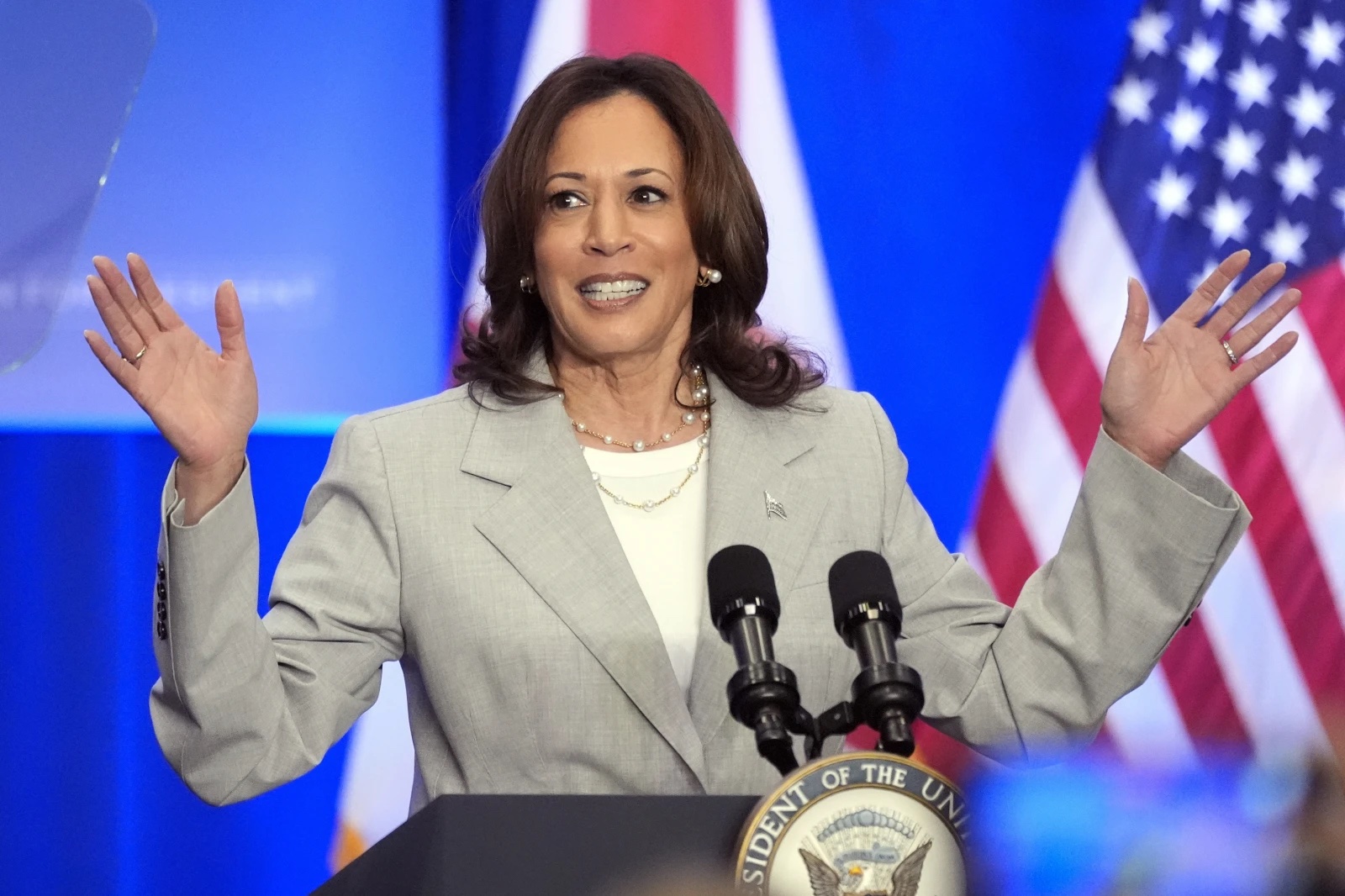 Vice President Kamala Harris speaks at an event May 1, 2024, in Jacksonville, Fla.