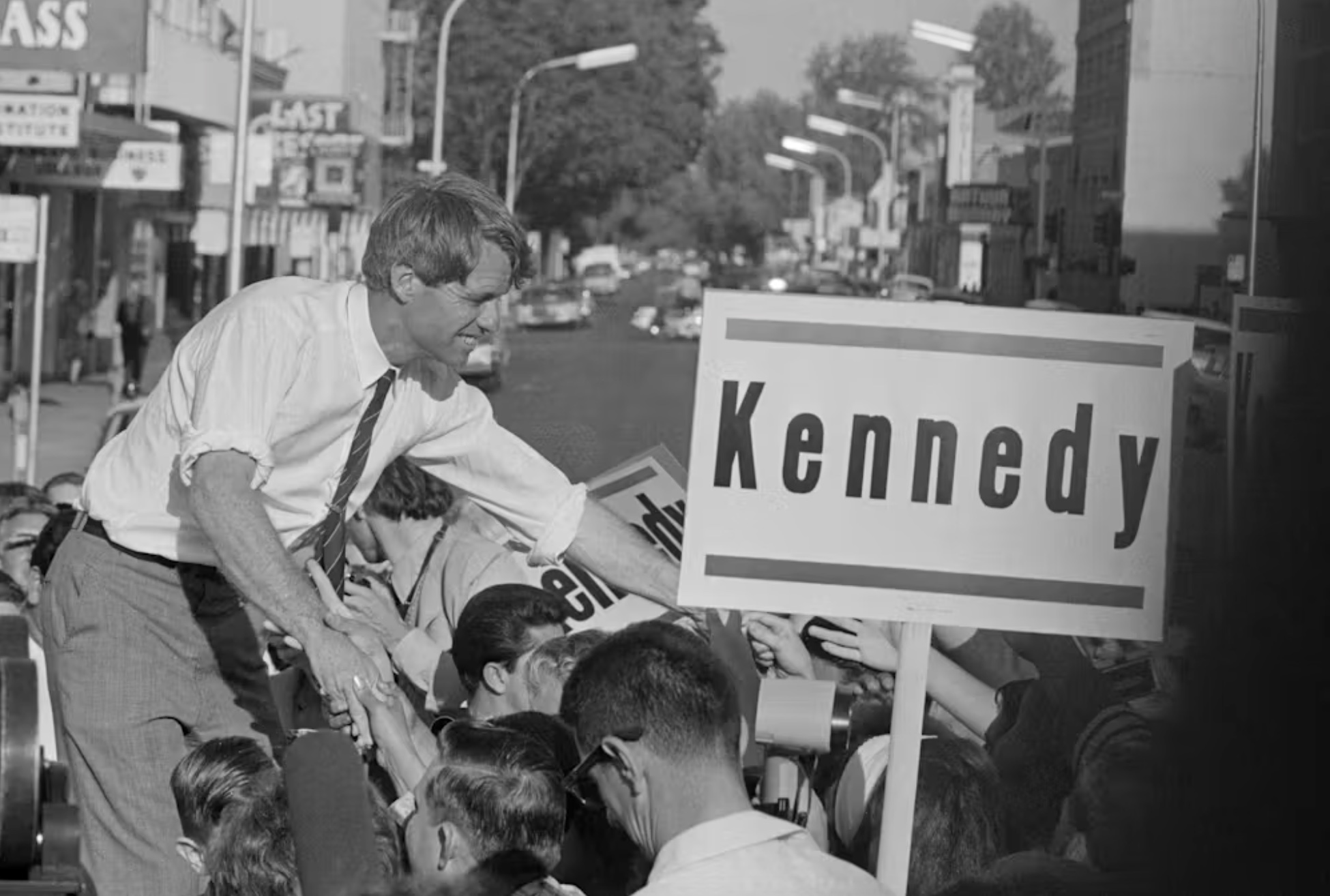 New York Sen. Robert F. Kennedy, seen here, announced his run for president in March 1968; he was fatally shot on June 5 of that year. 