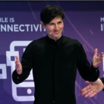 Founder and CEO of Telegram Pavel Durov delivers a keynote speech during the Mobile World Congress in Barcelona