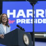 Vice President Kamala Harris speaks during a campaign rally