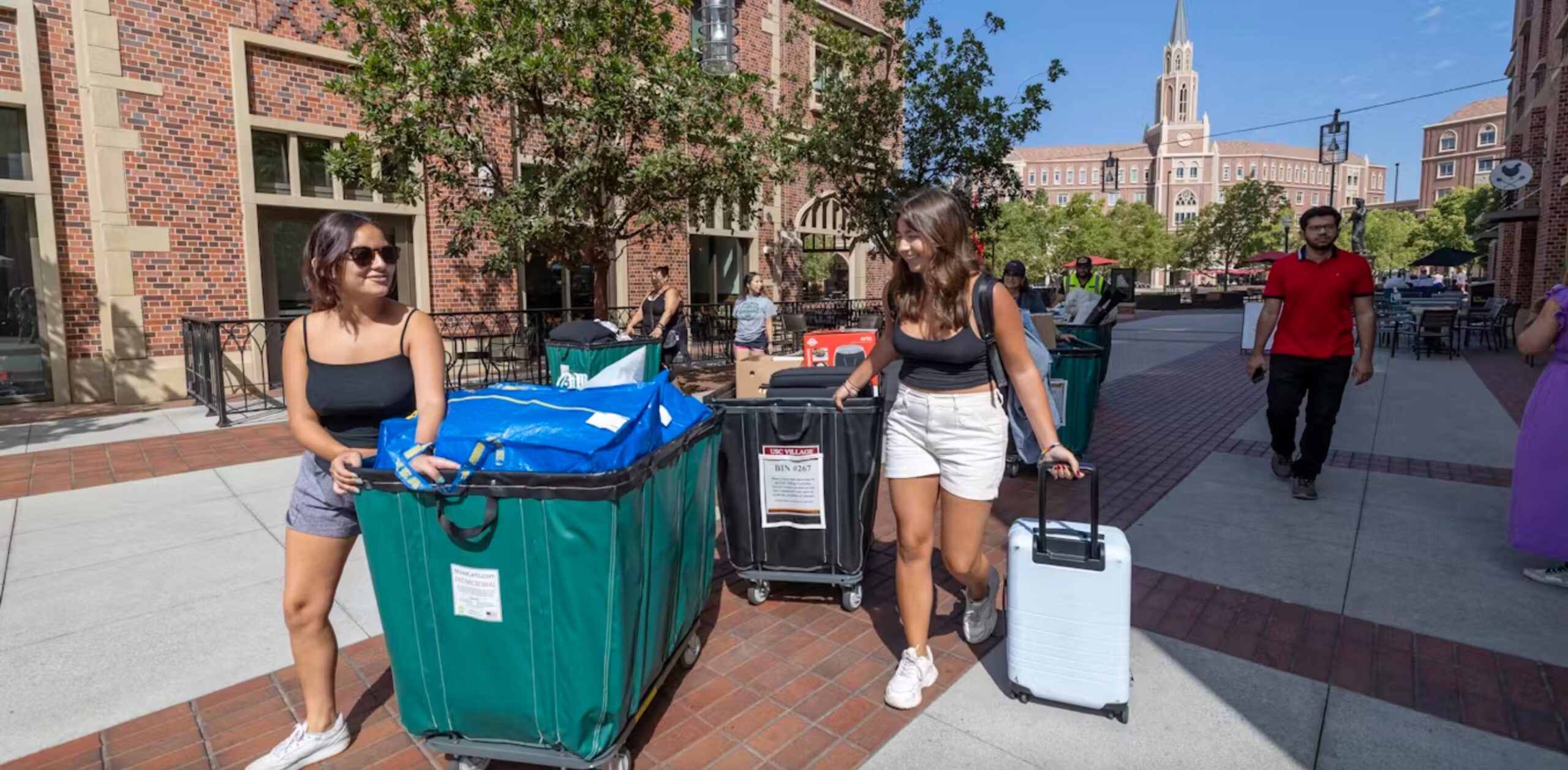 Move-in day at the University of Southern California attracts students from around the world. 