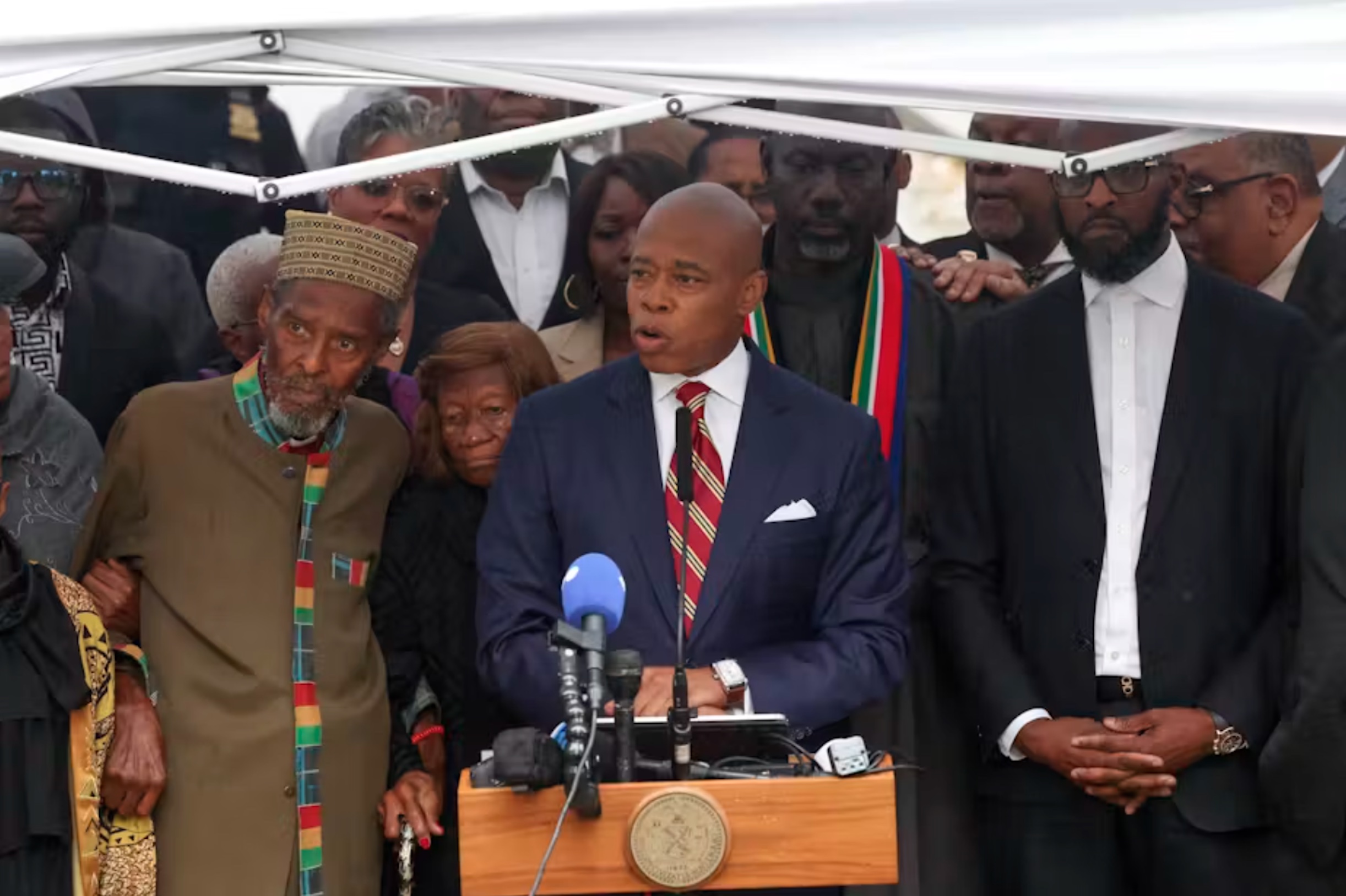 Mayor Eric Adams at a news conference following his indictment by federal prosecutors on Sept. 26, 2024. 