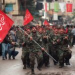 Hezbollah militiamen on parade in 1989.