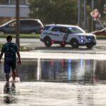 Strong winds from Hurricane Helene, one of the most powerful storms to hit the Southeast, flooded roads and cut power in multiple states.