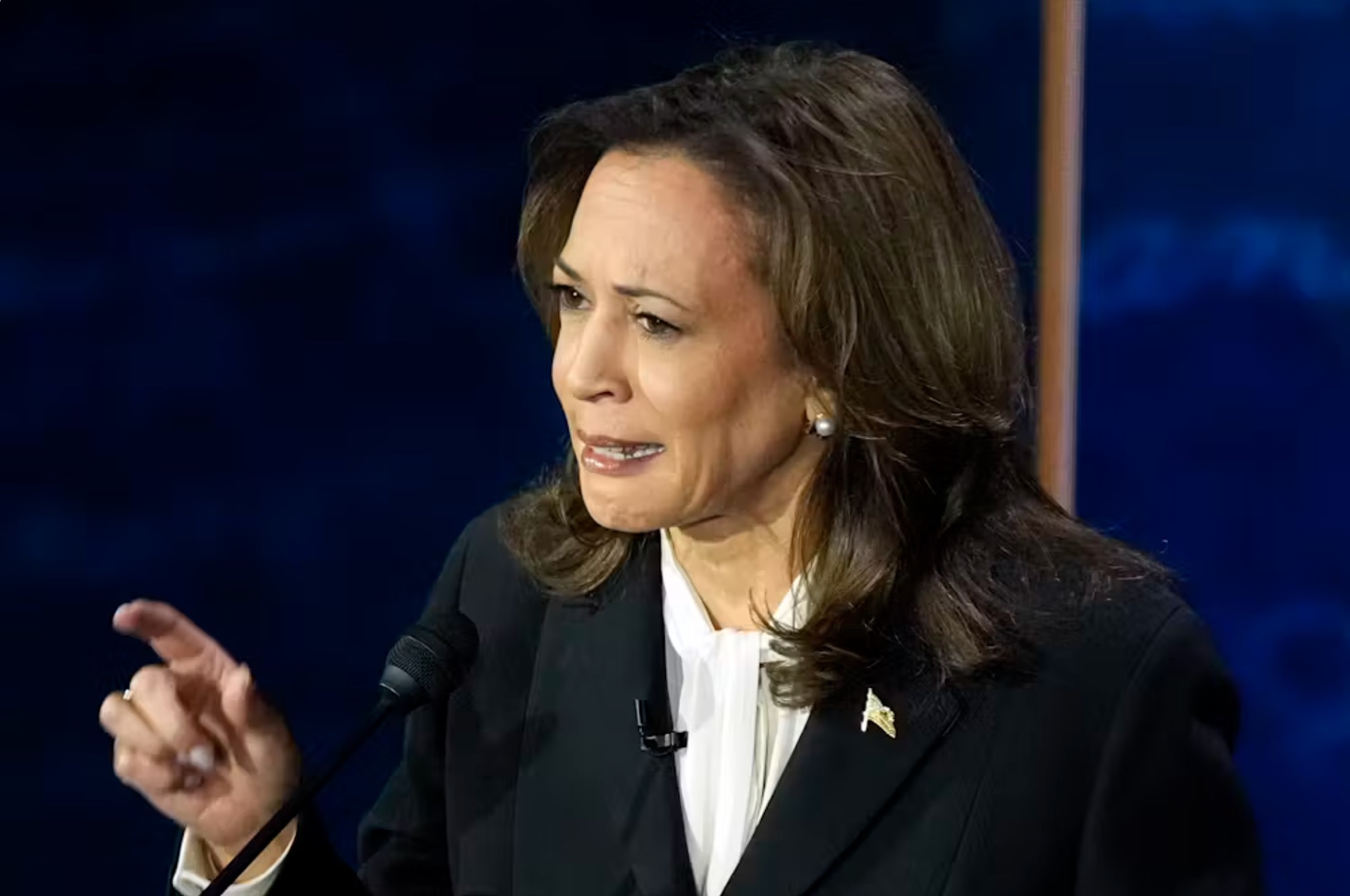 Vice President Kamala Harris speaks during the presidential debate on Sept. 10, 2024. 