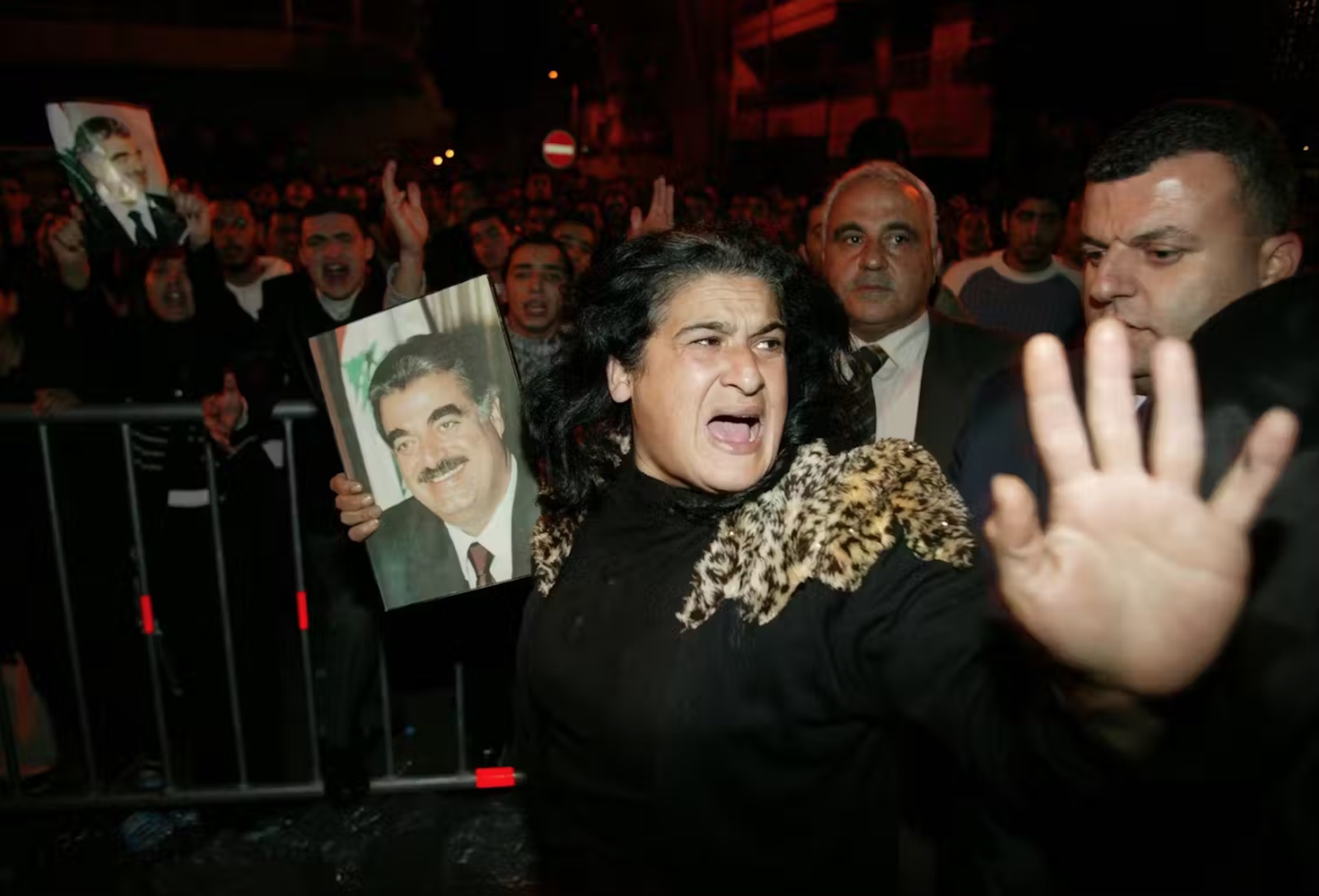 A Lebanese woman grieves the death of Lebanese Prime Minister Rafiq Hariri in 2005. 