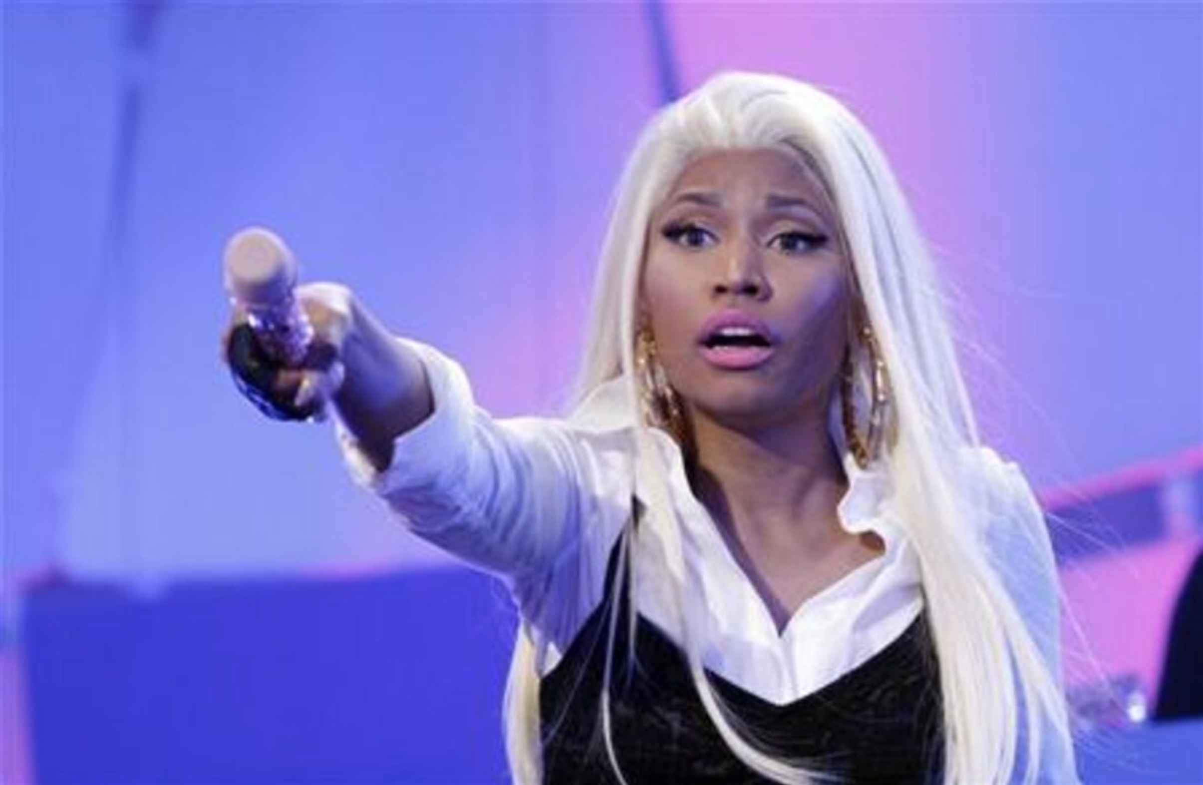 Singer Nicki Minaj performs a free concert at Times Square in New York, April 6, 2012.