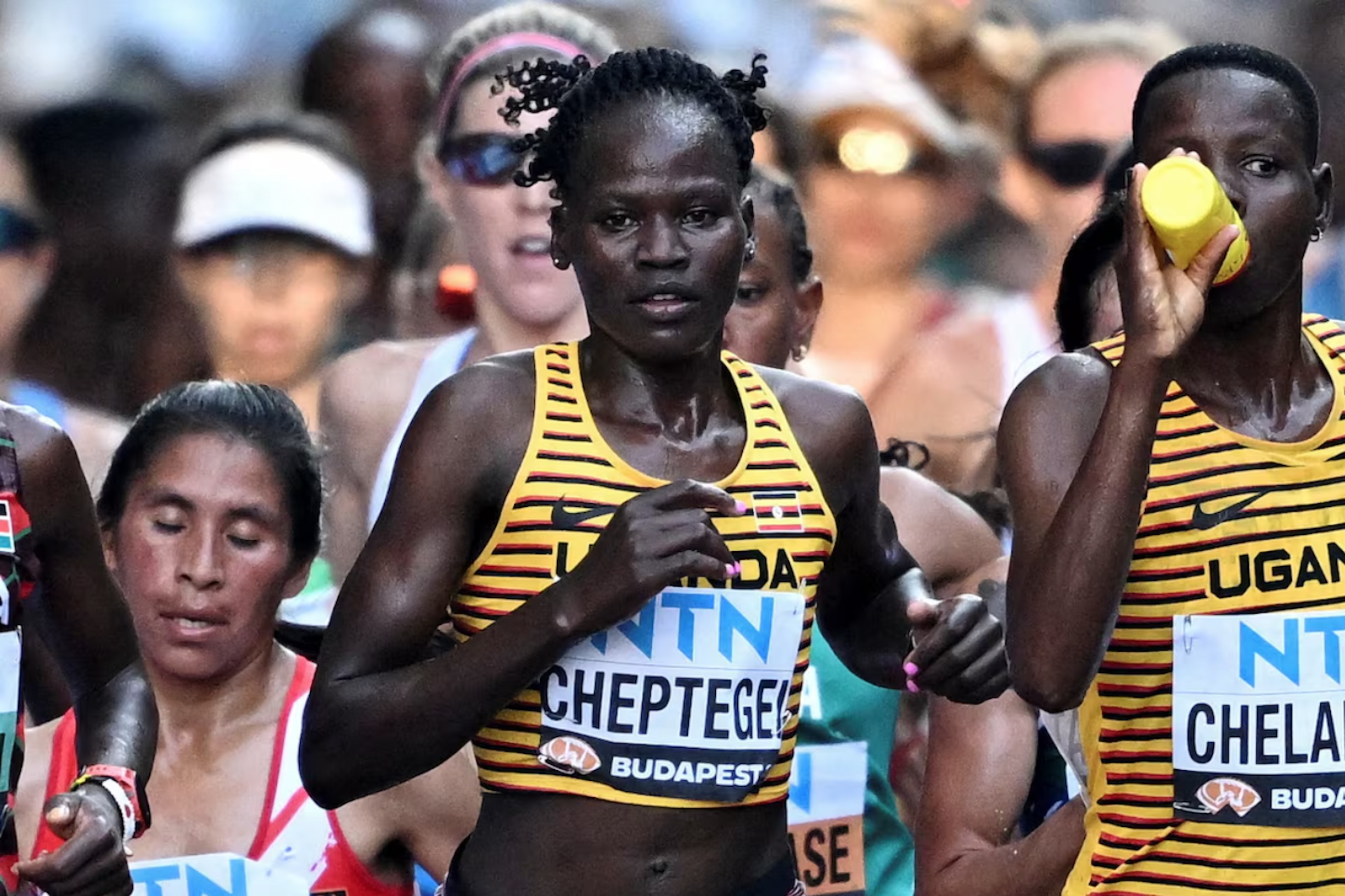 Athletics - World Athletics Championship - Women's Marathon - National Athletics Centre, Budapest, Hungary - August 26, 2023 Uganda's Rebecca Cheptegei in action during the women's marathon final 