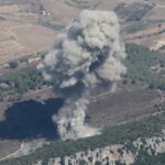 Smoke billows over southern Lebanon, amid ongoing cross-border hostilities between Hezbollah and Israeli forces, as pictured from Marjayoun, near the border with Israel, September 24, 2024.