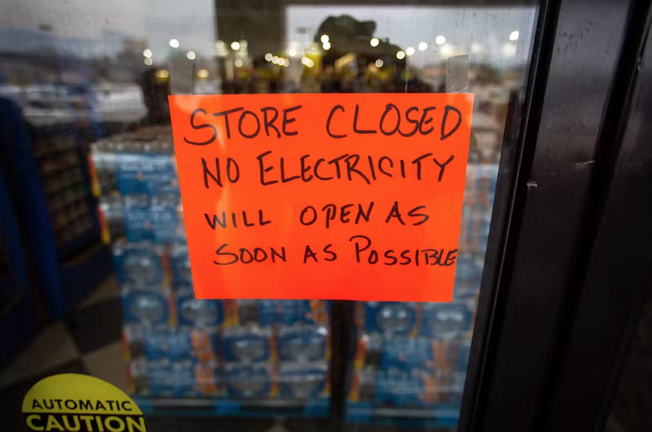 Commercial areas are often higher on the priority list for faster power recovery in an outage. This store was still closed for several days during Texas’ widespread outages in 2021.