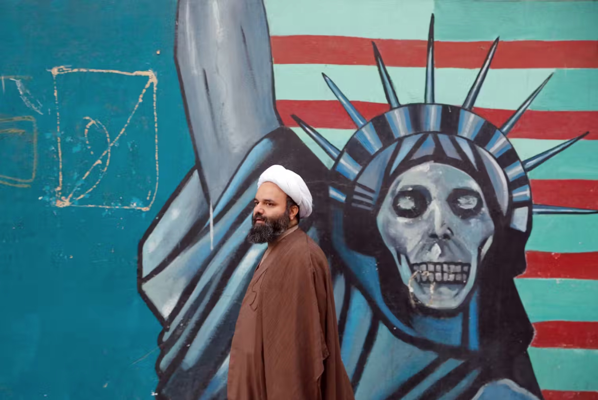 An anti-US mural in Tehran. Abedin Taherkenareh/EPA