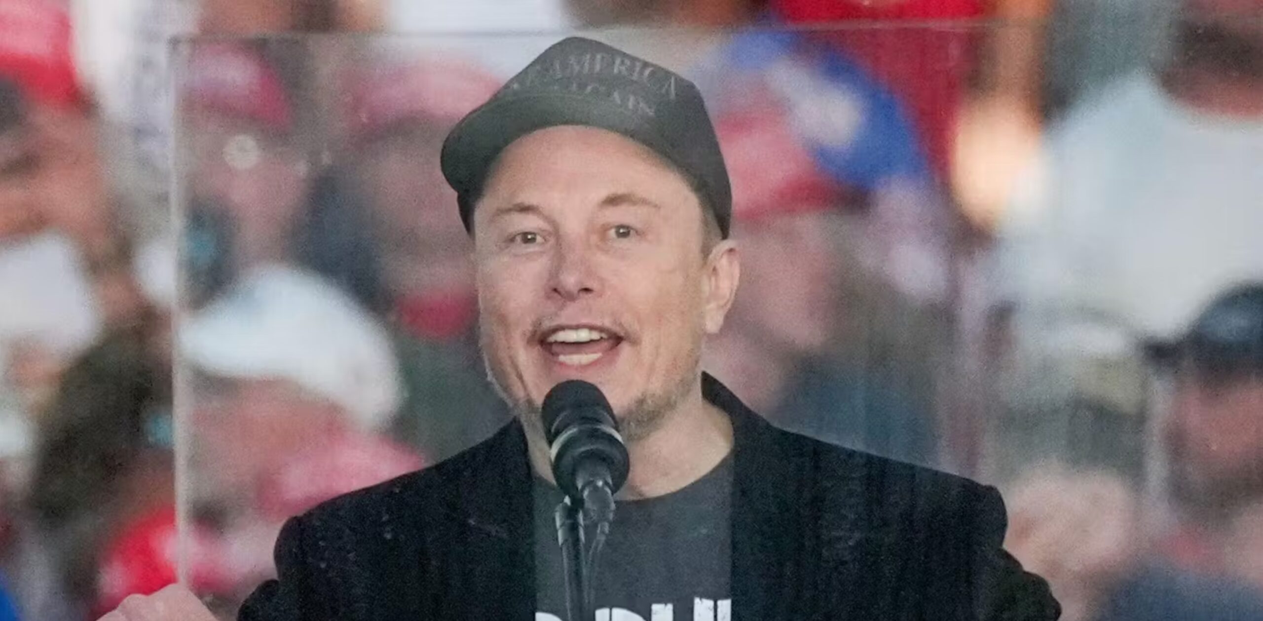 Elon Musk gives a speech in Pennsylvania, a key swing state, in October 2024. 