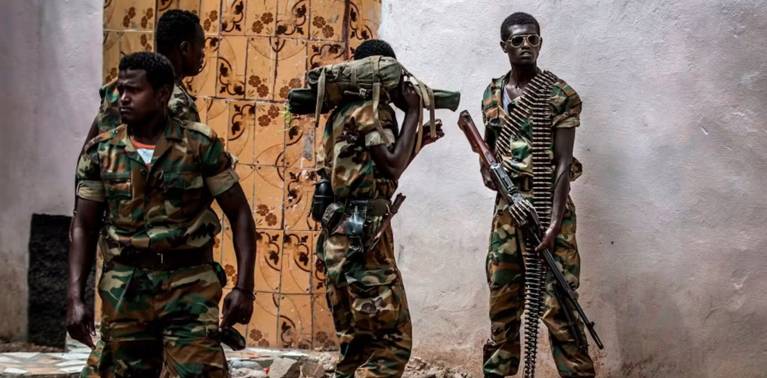 Ethiopian soldiers deployed in Somalia as part of the African Union peacekeeping mission. 