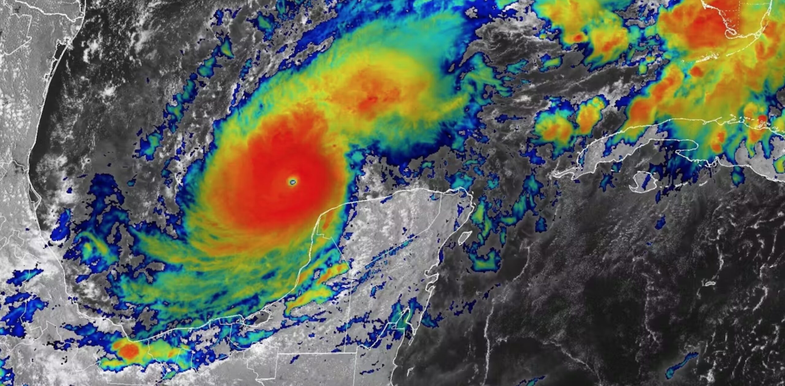 Satellite data shows Hurricane Milton on Oct. 7, 2024, as it gained strength quickly over the Gulf of Mexico. NOAA GOES