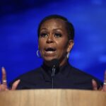 Former first lady Michelle Obama speaks during the Democratic National Convention Aug. 20, 2024, in Chicago.