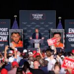 Republican presidential nominee and former U.S. President Donald Trump holds a rally at Gaylord Rockies Resort and Convention Center in Aurora, Colorado, U.S., October 11, 2024.