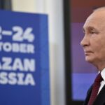 Russia's President Vladimir Putin looks on prior to a meeting with Dilma Rousseff, Chair of the New Development Bank and former president of Brazil, on the sidelines of the BRICS summit in Kazan, Russia October 22, 2024.