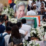 People pay their respects to the former chairman of Tata Group Ratan Tata, in Mumbai, India, October 10, 2024.