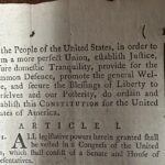 Part of an 1787 copy of the U.S. Constitution that will be put up for auction is shown at Brunk Auctions in Asheville, North Carolina, on Sept. 5, 2024.