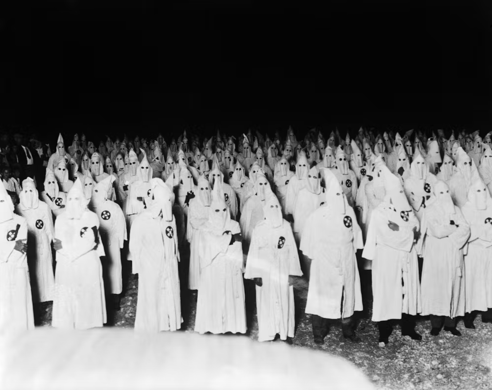 A 1923 image of Ku Klux Klan members gathering near Miami. 