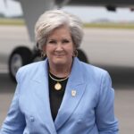 Trump co-campaign manager Susie Wiles is seen at Nashville International Airport as Republican presidential candidate former President Donald Trump arrives, July 27, 2024, in Nashville, Tenn.