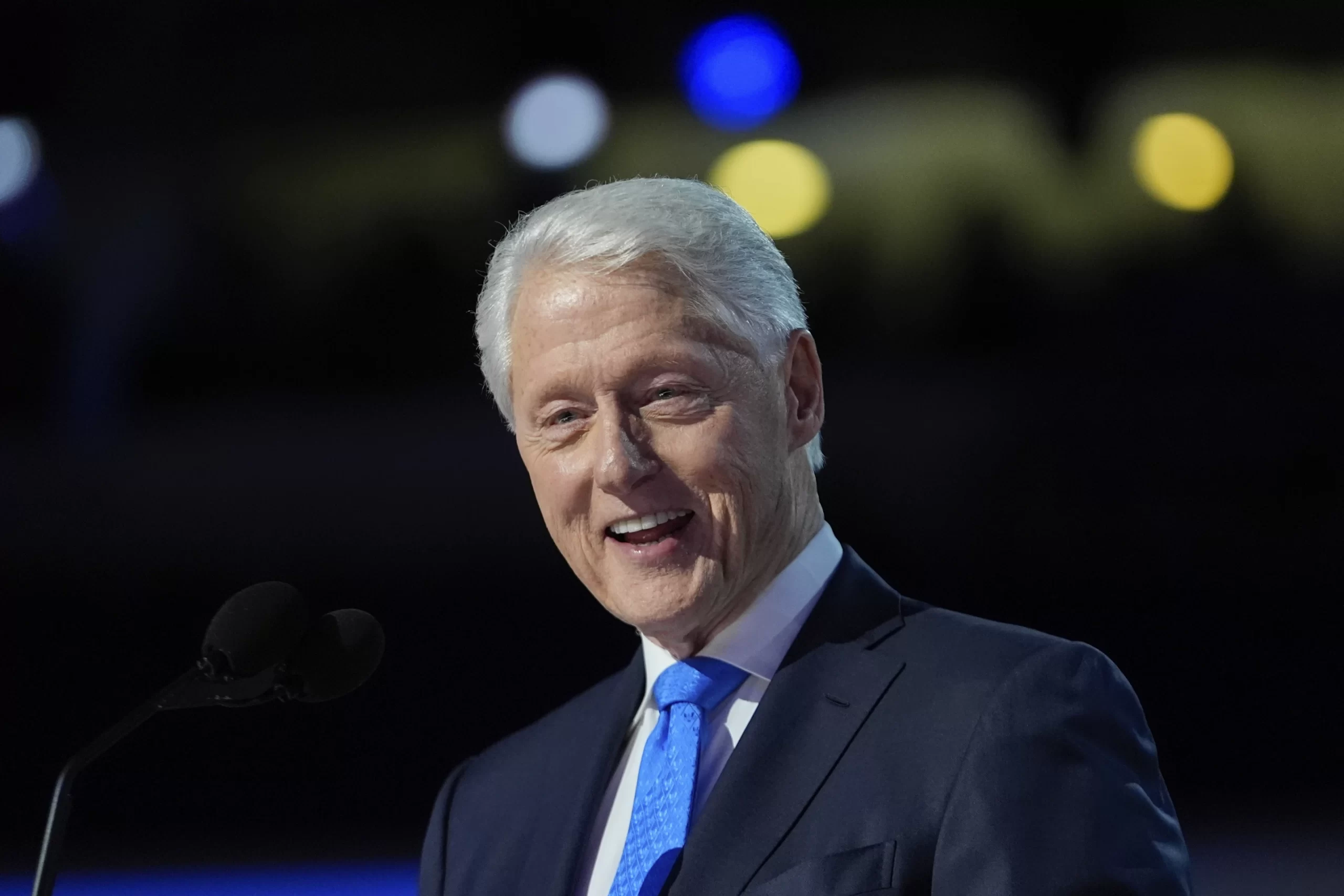 Former President Bill Clinton speaks during the Democratic National Convention, Aug. 21, 2024, in Chicago. 