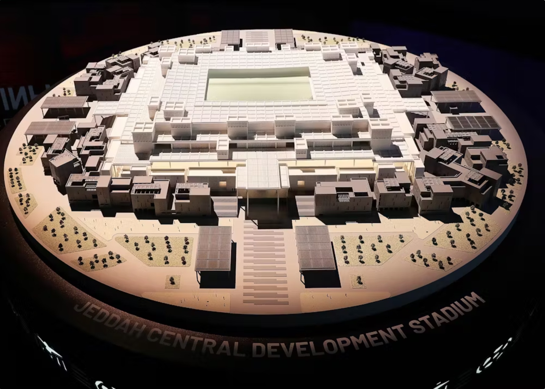 A model of the proposed Jeddah Central Development Stadium. 