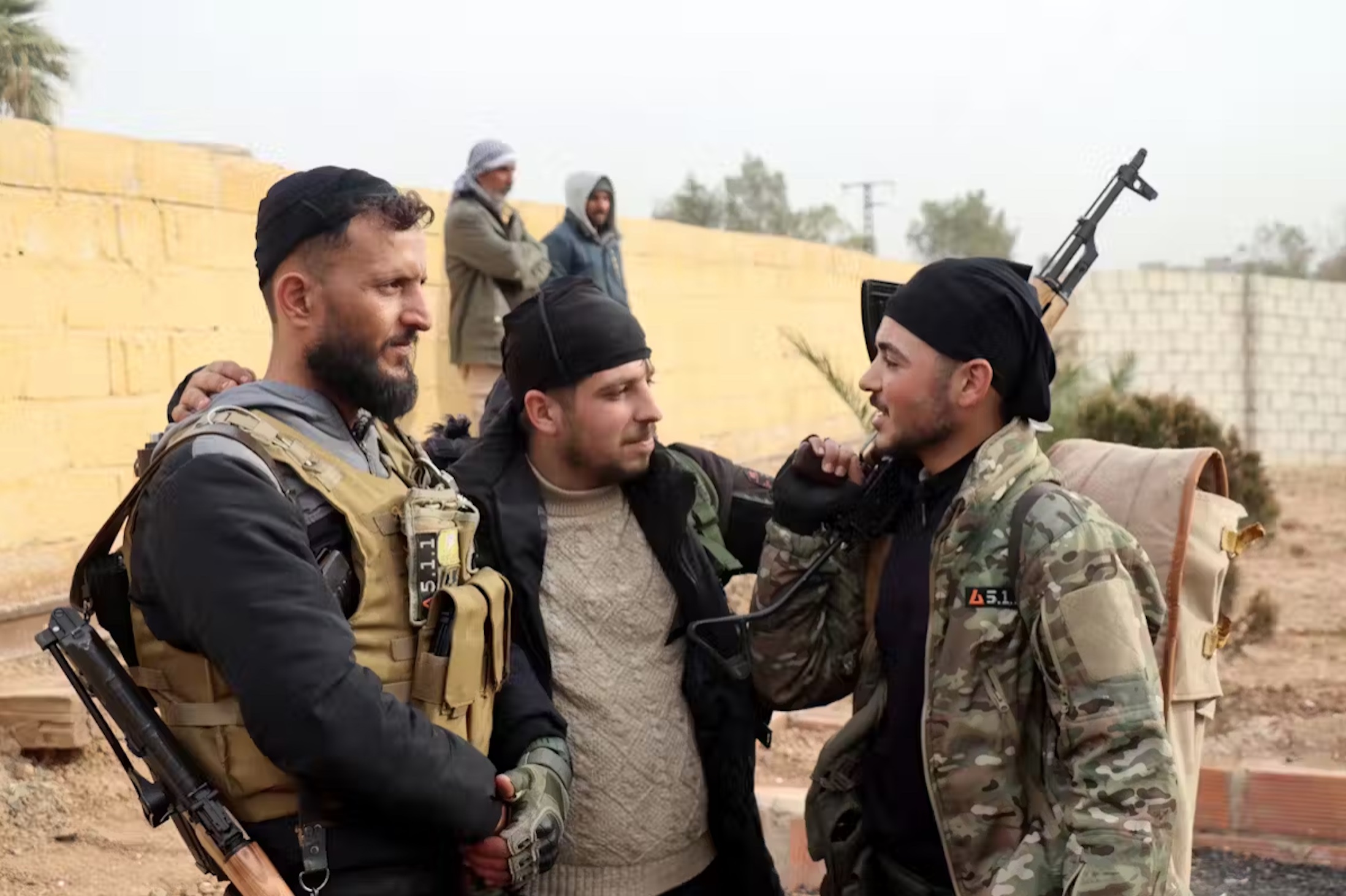 Kurdish volunteers loyal to the Syrian Democratic Forces (SDF) take part in a patrol group to protect their area in Qamishli, Syria. 