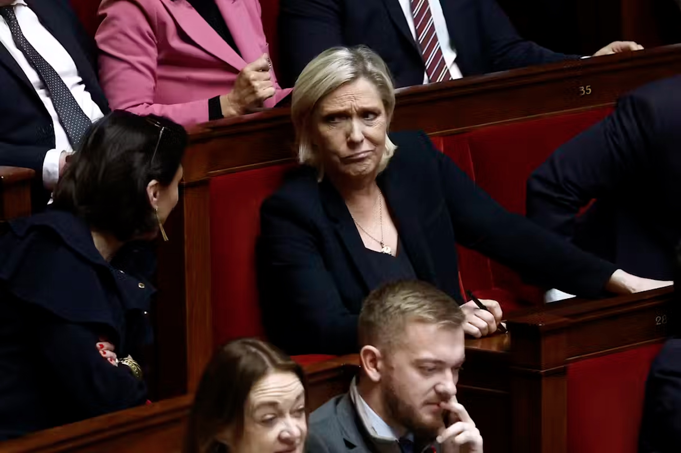 Marine Le Pen during the confidence debate. 