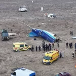 A drone view shows the crash site of an Azerbaijan Airlines passenger plane near the city of Aktau, Kazakhstan December 25, 2024.