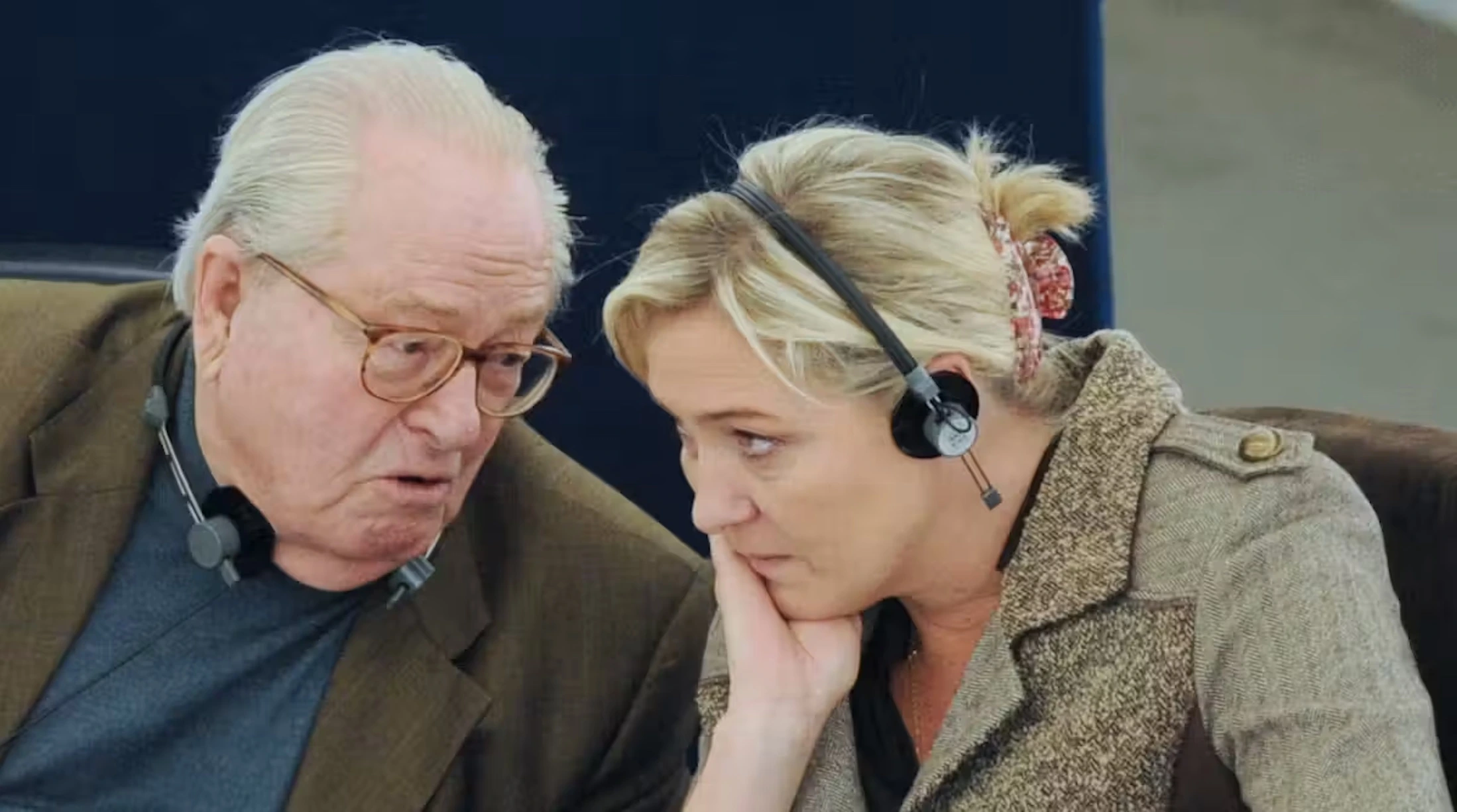 Jean-Marie and Marine Le Pen, picture in 2012, when they were both members of the European Parliament. 