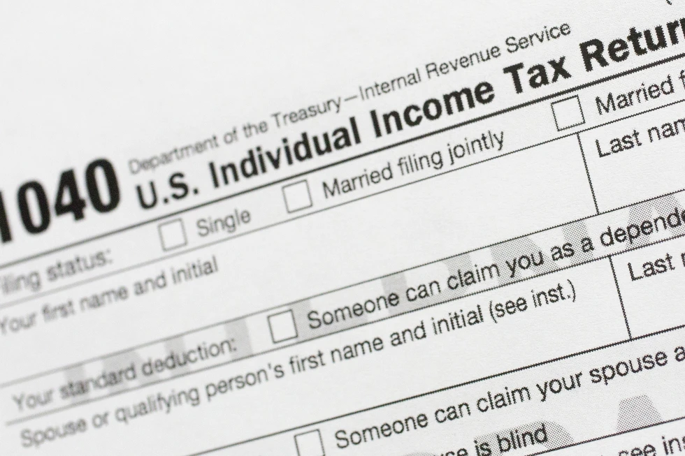 Part of a 1040 U.S. Individual Income Tax Return form is shown July 24, 2018, in New York. 